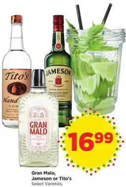 Food 4 Less Gran Malo, Jameson or Tito's offer