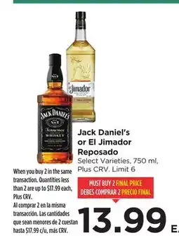 Food 4 Less Jack Daniel's or El Jimador Reposado offer