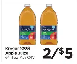 Food 4 Less Kroger 100% Apple Juice offer