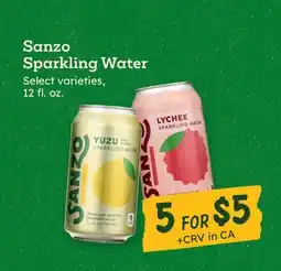Sprouts Farmers Market Sanzo Sparkling Water offer