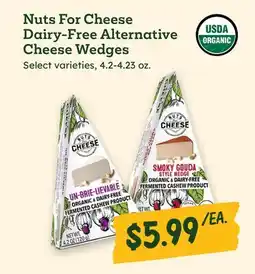 Sprouts Farmers Market Nuts For Cheese Dairy-Free Alternative Cheese Wedges offer