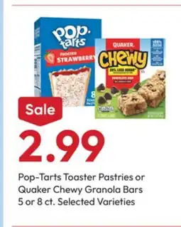 Stater Bros Pop-Tarts Toaster Pastries or Quaker Chewy Granola Bars offer