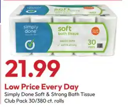 Stater Bros Simply Done Soft & Strong Bath Tissue offer