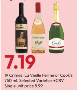Stater Bros 19 Crimes, La Vieille Ferme or Cook's offer