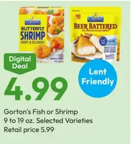 Stater Bros Gorton's Fish or Shrimp offer