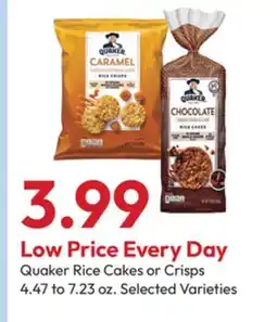 Stater Bros Quaker Rice Cakes or Crisps offer