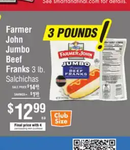 Smart & Final Farmer John Jumbo Beef Franks offer