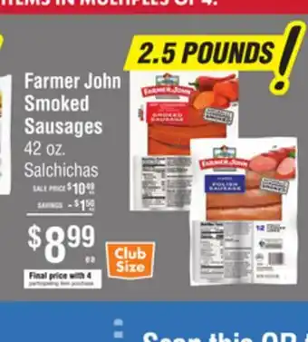 Smart & Final Farmer John Smoked Sausages offer