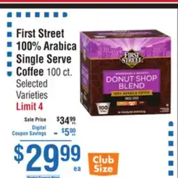 Smart & Final First Street 100% Arabica Single Serve Coffee offer
