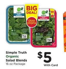 Ralphs Simple Truth Organic Salad Blends offer