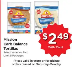 Ralphs Mission Carb Balance Tortillas offer