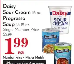 Pavilions Daisy Sour Cream 16 oz. Progresso Soup 18-19 oz offer