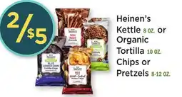 Heinen's Heinen's Kettle 8 OZ. or Organic Tortilla 10 OZ. Chips or Pretzels 8-12 OZ offer