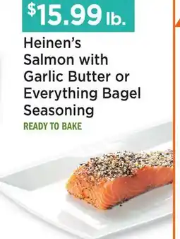 Heinen's Heinen's Salmon with Garlic Butter or Everything Bagel Seasoning offer