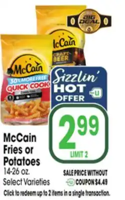 Jewel-Osco McCain Fries or Potatoes offer