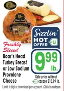 Jewel-Osco Boar's Head Turkey Breast or Low Sodium Provolone offer