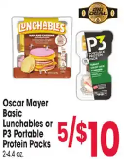Jewel-Osco Oscar Mayer Basic Lunchables or P3 Portable Protein Packs offer
