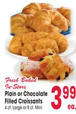 Jewel-Osco Plain or Chocolate Filled Croissants offer