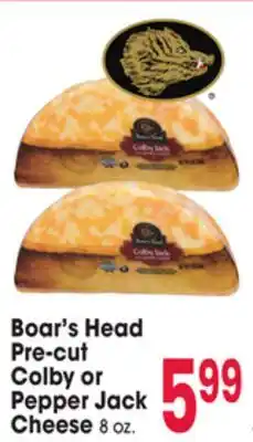 Jewel-Osco Boar's Head Pre-cut Colby or Pepper Jack Cheese offer