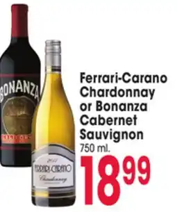 Jewel-Osco Ferrari-Carano Chardonnay or Bonanza Cabernet Sauvignon offer
