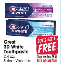 Jewel-Osco Crest 3D White 3D White Toothpaste offer