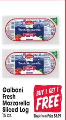 Jewel-Osco Galbani Fresh Mozzarella Sliced Log offer