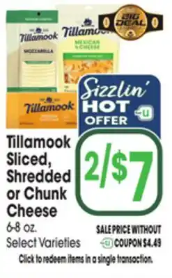 Jewel-Osco Tillamook Sliced, Shredded or Chunk Cheese offer