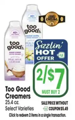 Jewel-Osco Too Good Creamers offer