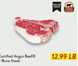 Fresh Thyme Certified Angus Beef T-Bone Steak offer