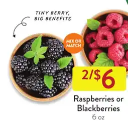 Fresh Thyme Raspberries or Blackberries offer