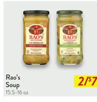Fresh Thyme Rao's Soup offer
