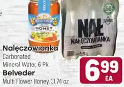 Tony’s Fresh Market Nalęczowianka Carbonated Mineral Water, 6Pk, Belveder Multi Flower Honey, 31.74oz offer