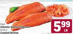 Tony’s Fresh Market Fresh Atlantic Salmon Fillets or 41/50ct Cooked Shrimp offer