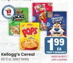 Tony’s Fresh Market Kellogg's Cereal offer
