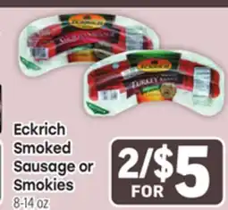 Tony’s Fresh Market Eckrich Smoked Sausage or Smokies offer