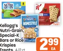 Tony’s Fresh Market Kellogg's-Grain, Nutri-Grain, Special-K, Special-K Bars Rice Krispies Treats, 4-12ct offer