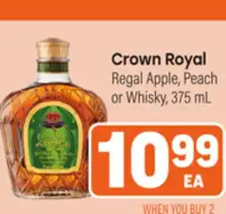 Tony’s Fresh Market Crown Royal Regal Apple, Peach or Whisky offer