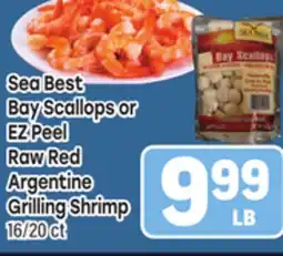 Tony’s Fresh Market Sea Best Bay Scallops or EZ Peel Raw Red Argentine Grilling Shrimp offer
