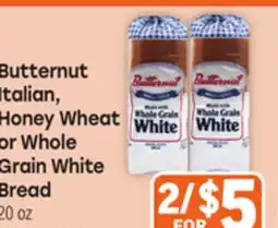 Tony’s Fresh Market Butternut Italian, Honey Wheat or Whole Grain White Bread offer