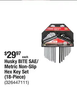 The Home Depot Husky BITE SAE/Metric Non-Slip Hex Key Set (18-Piece) offer