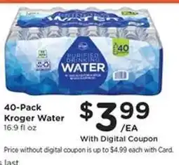 Kroger 40-Pack Kroger Water offer