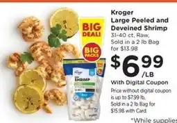 Kroger Kroger Large Peeled and Deveined Shrimp offer