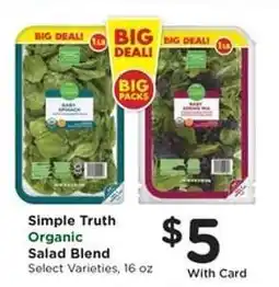 Kroger Simple Truth Organic Salad Blend offer
