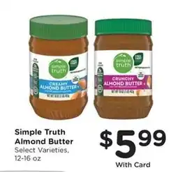 Kroger Simple Truth Almond Butter offer