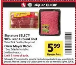 Safeway Oscar Mayer Bacon offer