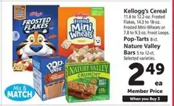Safeway Kellogg's Cereal, Pop-Tarts, Nature Valley Bars offer