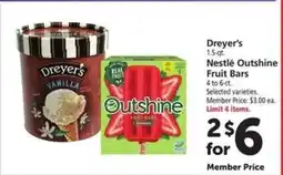 Safeway Dreyer's & Nestlé Outshine Fruit Bars offer