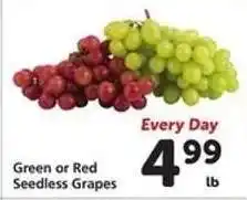 Safeway Green or Red Seedless Grapes offer
