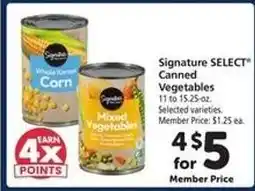 Safeway Signature SELECT Canned Vegetables offer