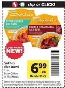 Safeway Sukhi's Rice Bowl offer